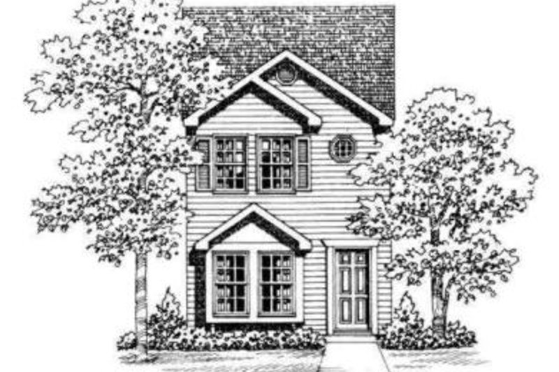 Dream House Plan - Exterior - Rear Elevation for Colonial House Plan #72-475 - 2 bed, 1 bath
