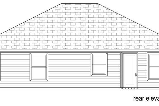 Exterior - Rear Elevation for Traditional House Plan #84-576 - 2 bed, 1 bath