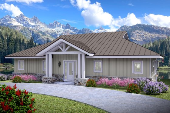 Exterior - Front Elevation for Beach House Plan #932-1142 - 3 bed, 2.5 bath