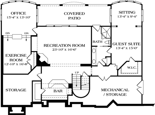 Architectural House Design - European Floor Plan - Lower Floor Plan #453-39