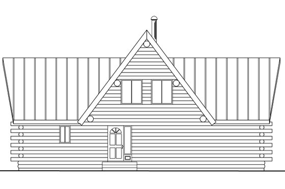 Exterior - Rear Elevation for Cabin House Plan #124-260 - 2 bed, 2 bath
