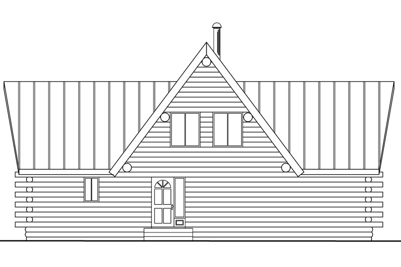 Home Plan - Exterior - Rear Elevation for Cabin House Plan #124-260 - 2 bed, 2 bath