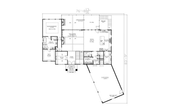 Floor Plan - Main Floor for Craftsman House Plan #437-138 - 4 bed, 4.5 bath