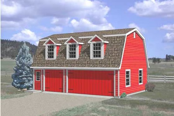 Exterior - Front Elevation for Farmhouse House Plan #116-134 - 1 bed, 1 bath
