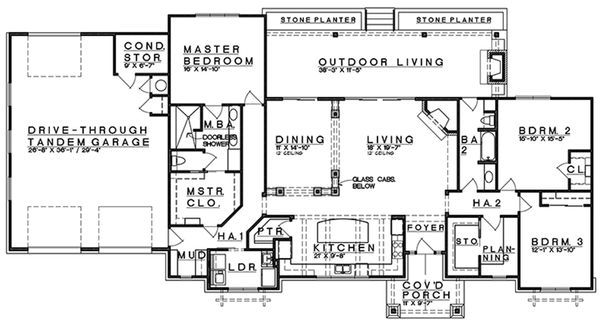 House Design - Craftsman Floor Plan - Main Floor Plan #935-12