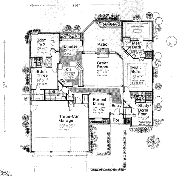 House Blueprint - Tudor Floor Plan - Main Floor Plan #310-534