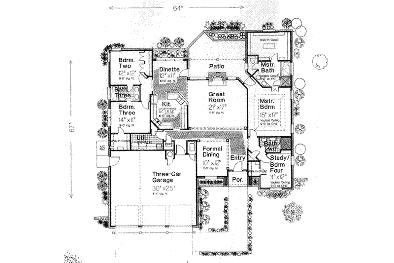 Home Plan - Floor Plan - Main Floor for Tudor House Plan #310-534 - 4 bed, 3 bath
