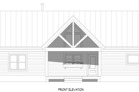 Exterior - Front Elevation 3 for Ranch House Plan #932-1318 - 3 bed, 2 bath
