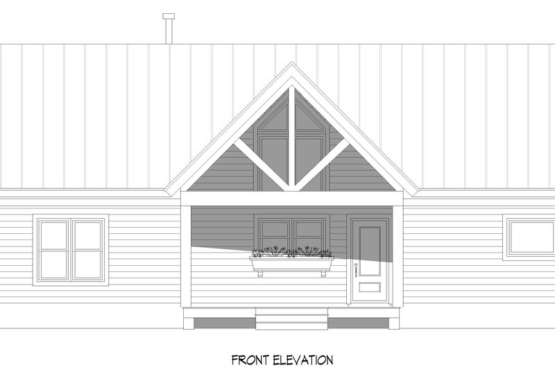 Architectural House Design - Exterior - Front Elevation 3 for Ranch House Plan #932-1318 - 3 bed, 2 bath