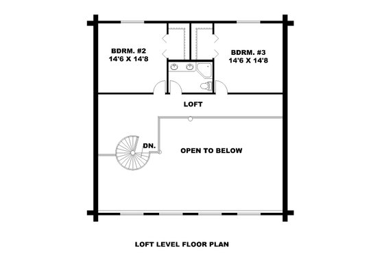 Floor Plan - Upper Floor for Log House Plan #117-1059 - 3 bed, 2.5 bath
