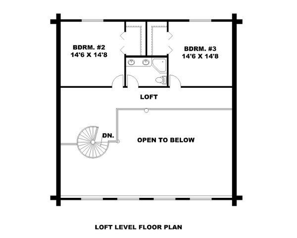 Log Floor Plan - Upper Floor Plan #117-1059