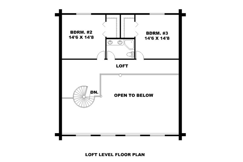 Home Plan - Floor Plan - Upper Floor for Log House Plan #117-1059 - 3 bed, 2.5 bath