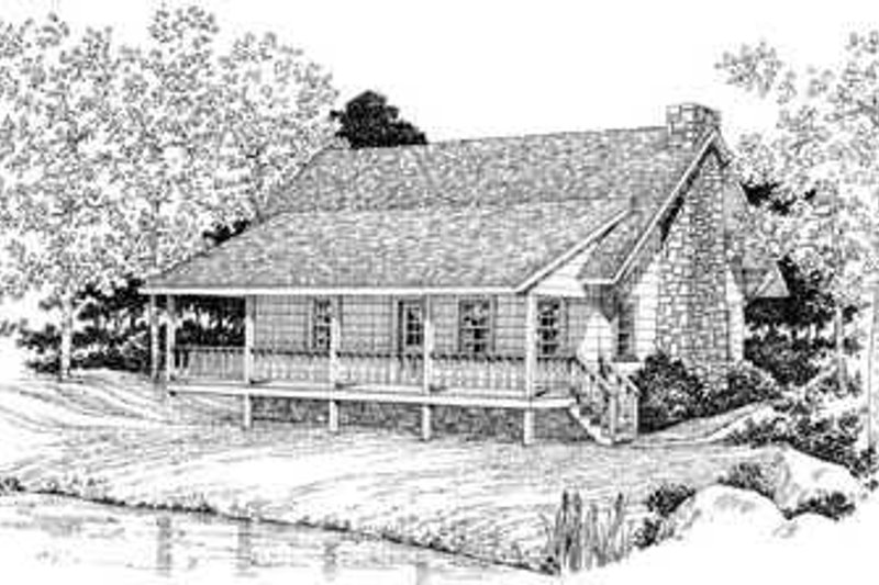 Country Style House Plan - 2 Beds 2 Baths 1309 Sq/Ft Plan #72-104