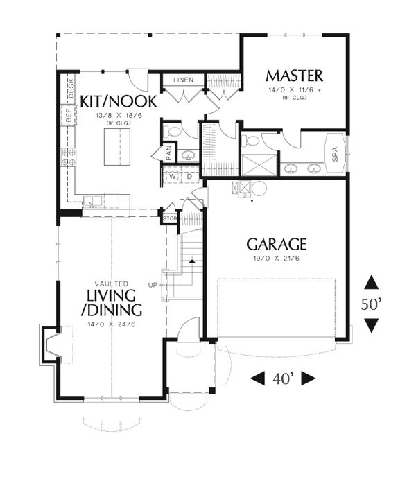 Cottage Floor Plan - Main Floor Plan #48-567