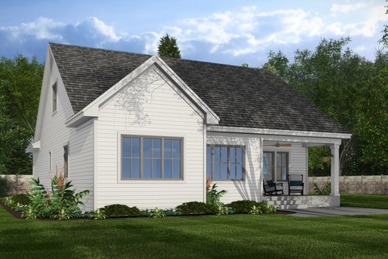 Exterior - Rear Elevation 1 for Farmhouse House Plan #51-1404 - 3 bed, 2 bath