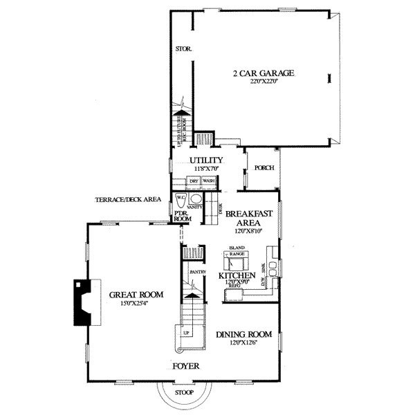 Home Plan - Colonial Floor Plan - Main Floor Plan #137-223