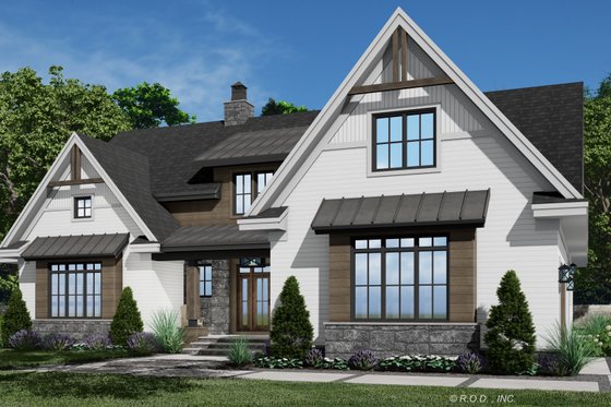 Exterior - Front Elevation 4 for Farmhouse House Plan #51-1233 - 4 bed, 3.5 bath