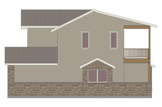 Exterior - Other Elevation 1 for Contemporary House Plan #1118-1 - 1 bed, 1.5 bath