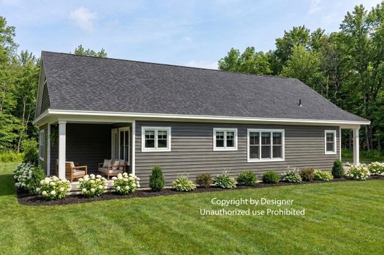 Exterior - Rear Elevation 2 for Craftsman House Plan #51-1548 - 2 bed, 2 bath