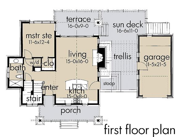 House Plan Design - Contemporary Floor Plan - Main Floor Plan #120-190