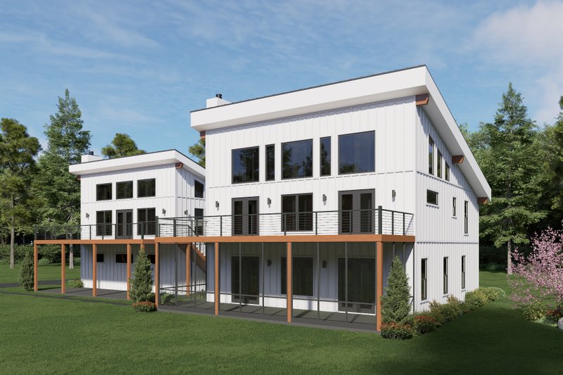 House Design - Exterior - Front Elevation 3 for Contemporary House Plan #932-1375 - 5 bed, 3.5 bath