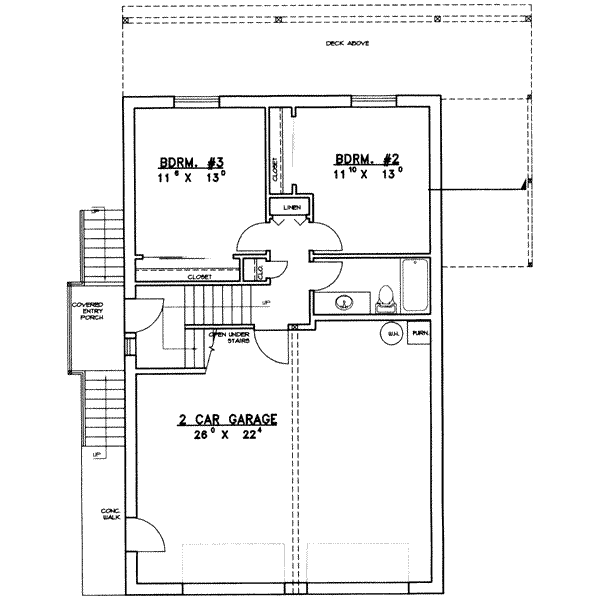 Dream House Plan - Traditional Floor Plan - Lower Floor Plan #117-324