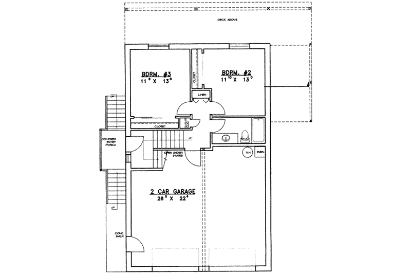 Home Plan - Floor Plan - Lower Floor for Traditional House Plan #117-324 - 3 bed, 2.5 bath