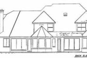 Exterior - Rear Elevation for European House Plan #52-158 - 4 bed, 4.5 bath