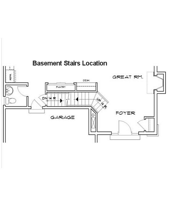 Baserment Stairs Location - Plan 48-113