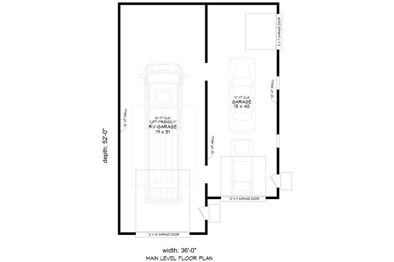 Architectural House Design - Floor Plan - Main Floor for Barndominium House Plan #932-1175, 0 bath