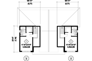 Floor Plan - Upper Floor for Contemporary House Plan #25-4611 - 6 bed, 4 bath