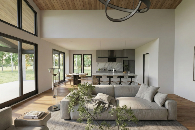 House Plan Design - Interior - Family Room 3 for Modern House Plan #923-455 - 3 bed, 2 bath