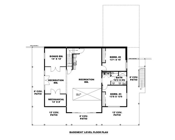 Dream House Plan - Craftsman Floor Plan - Lower Floor Plan #117-1054