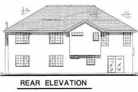 Exterior - Rear Elevation for European House Plan #18-265 - 4 bed, 2.5 bath