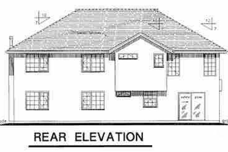 Home Plan - Exterior - Rear Elevation for European House Plan #18-265 - 4 bed, 2.5 bath