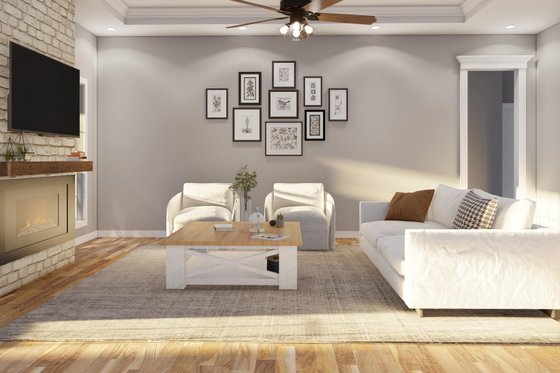 Interior - Family Room for Traditional House Plan #17-1148 - 4 bed, 2 bath