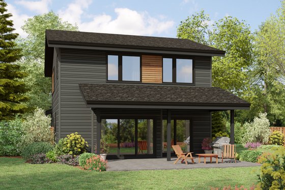Exterior - Rear Elevation for Contemporary House Plan #48-1087 - 4 bed, 3 bath