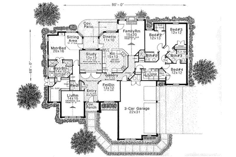Home Plan - Floor Plan - Main Floor for European House Plan #310-559 - 4 bed, 3.5 bath