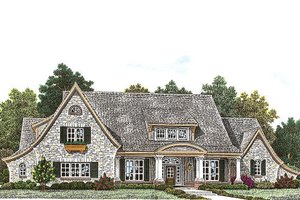 European Exterior - Front Elevation Plan #310-959