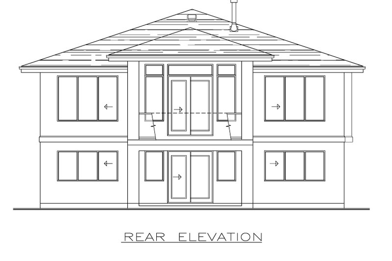 Architectural House Design - Exterior - Rear Elevation for Modern House Plan #1100-1 - 2 bed, 2 bath