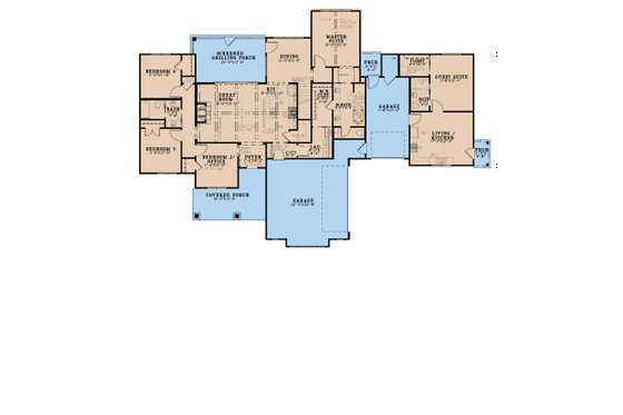 Floor Plan - Main Floor for Farmhouse House Plan #923-359 - 5 bed, 3 bath