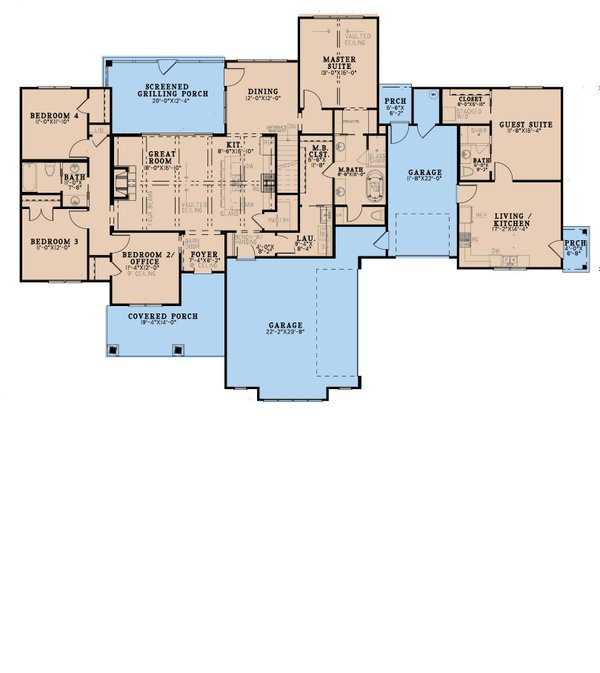 Dream House Plan - Farmhouse Floor Plan - Main Floor Plan #923-359