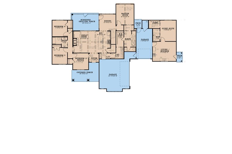 Dream House Plan - Floor Plan - Main Floor for Farmhouse House Plan #923-359 - 5 bed, 3 bath