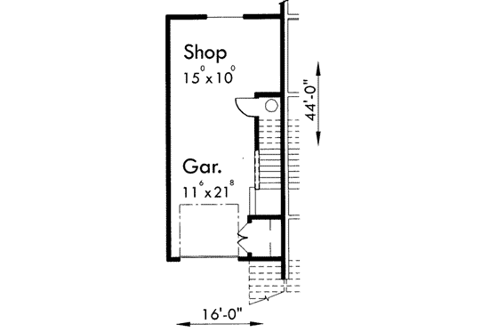 Floor Plan - Lower Floor for Traditional House Plan #303-404 - 2 bed, 2.5 bath
