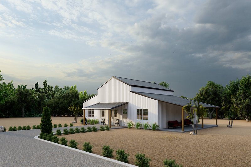 Dream House Plan - Exterior - Other Elevation 3 for Barndominium House Plan #1107-16 - 2 bed, 2 bath