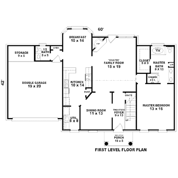 Colonial Floor Plan - Main Floor Plan #81-13801