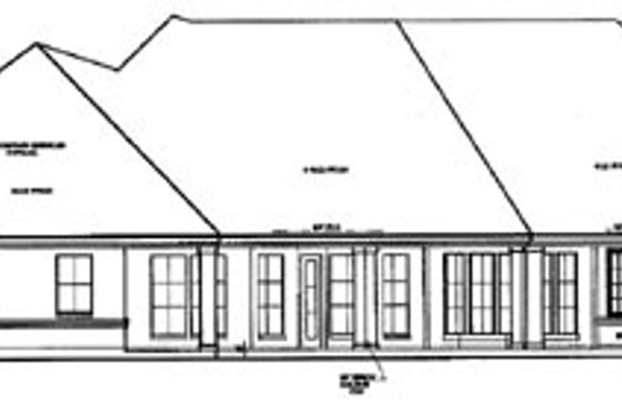 Exterior - Rear Elevation for European House Plan #411-540 - 3 bed, 2.5 bath