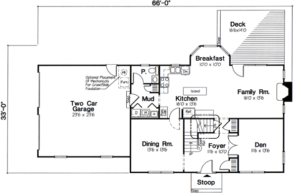 Colonial Floor Plan - Main Floor Plan #312-583