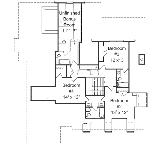 Architectural House Design - European Floor Plan - Upper Floor Plan #429-42