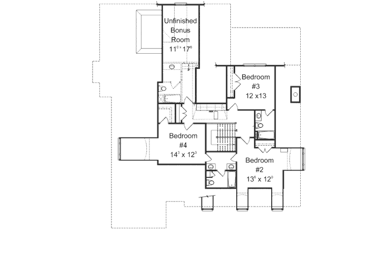 Dream House Plan - Floor Plan - Upper Floor for European House Plan #429-42 - 5 bed, 4 bath